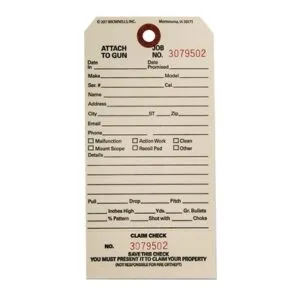 Brownells Single Stub Claim Checks