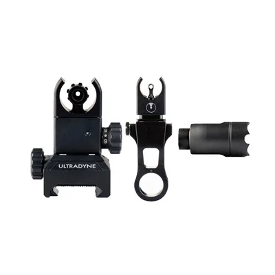 Ultradyne Usa Ar-15 C4 Dynamount Folding Sight Set W/ Linear Compensators