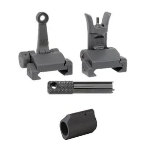 Midwest Industries, Inc. Ar-15 .750 Gas Block W/ Flip-Up Combat Sights