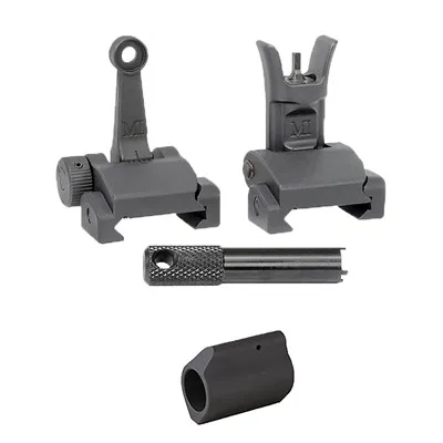 Midwest Industries, Inc. Ar-15 .750 Gas Block W/ Flip-Up Combat Sights