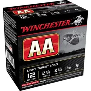 Winchester Aa Light Target Ammo 12 Gauge 2-3/4" 1-1/8 Oz #9 Shot