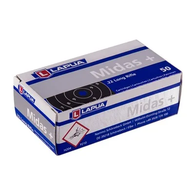 Lapua Midas+ Ammo 22 Long Rifle 40gr Lead Round Nose