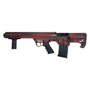 Black Aces Tactical Bullpup Left Hand Pump Action 12 Gauge Shotgun, Distressed Red - BATBPPDRLH