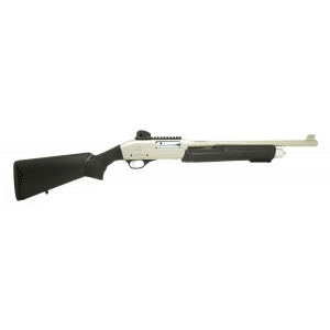 Black Aces Tactical Pro X 12 Gauge Shotgun Pump Action 18.5", Silver Nickle - BATPSXSN