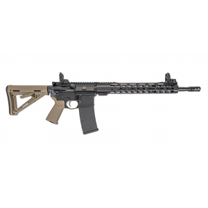 PSA 16" Mid-Length 5.56 NATO 1/7 Nitride 13.5" Lightweight M-Lok MOE EPT Rifle w/MBUS Sight Set, FDE