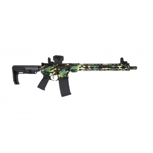 PSA Custom Billet 5.56 NATO 16" Nitride 15" M-Lok Rifle w/ 3.5lb Flat FCG, Romeo 5 - Dark Pine