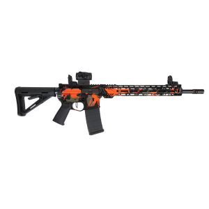 PSA Custom Billet 5.56 NATO 16" Nitride 13.5" M-Lok Rifle w/ 3.5lb Flat FCG, Romeo 5 - Orange Rhode