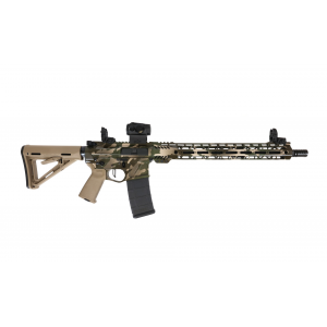 PSA Custom Billet 5.56 Nato 16" Nitride 15" Mlok Rifle w/3.5Lb Flat FCG, Romeo5 - Straw Grass