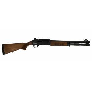 Black Aces Tactical Pro S4 12 Gauge Shotgun Semi-Auto 18.5", Walnut Furniture/Black - BATS4BW