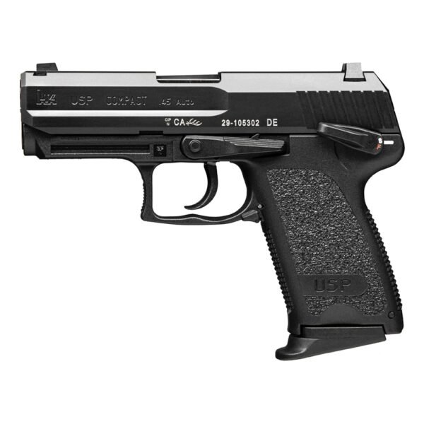 Heckler & Koch USP Compact V7 LEM 9mm 3.58" (2)10rds, Black - 81000335