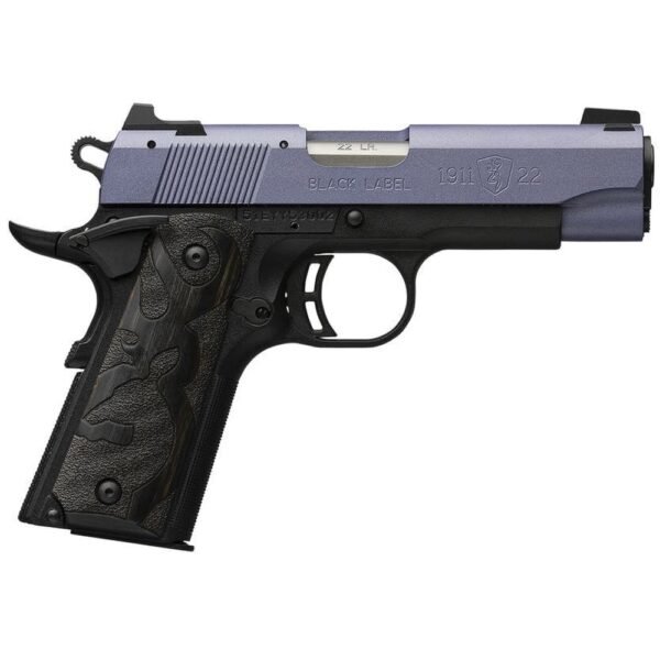 Browning 1911-22 Black Label Crushed Orchid .22LR 3.63" 10rds, Matte Black - 51894490