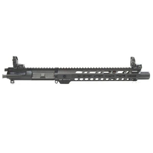PSA 10.5" 5.56 Lightweight M-lok Slant 12" Upper With MBUS Sight Set, BCG, CH, & Fluted Flash Can - 516447012