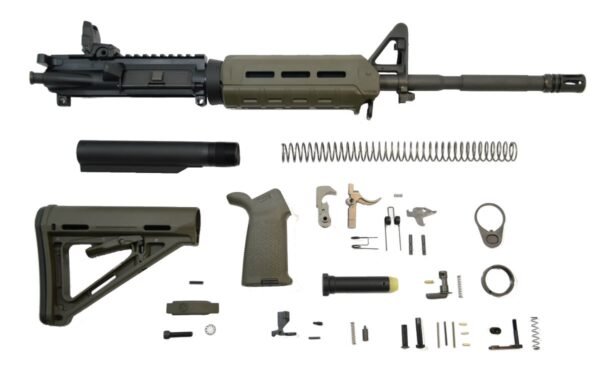 PSA 16" M4 Carbine 5.56 NATO 1/7 Nitride MOE EPT Rifle Kit with Rear MBUS - ODG - 5165448974
