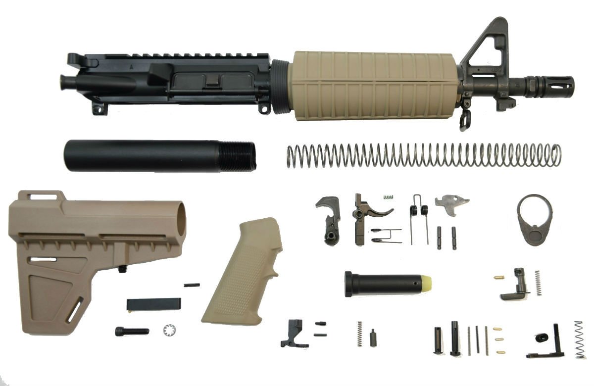 PSA 10.5" 5.56 NATO 1/7" Nitride Classic Shockwave Pistol Kit, Flat Dark Earth - 5165449746