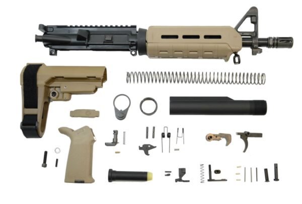 PSA 10.5" 5.56 NATO 1:7 Phosphate MOE SBA3 Pistol Kit, Flat Dark Earth - 5165449174