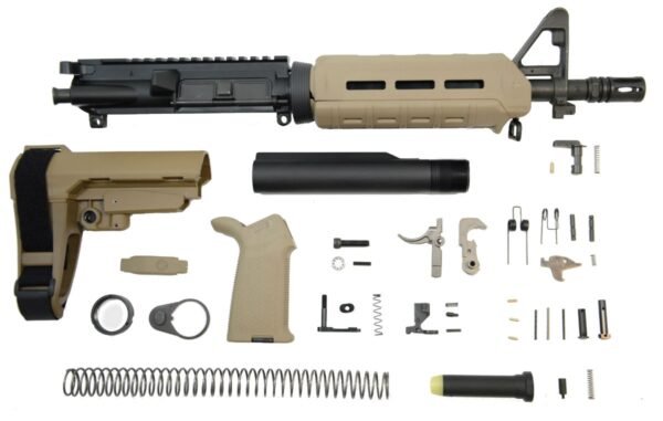 PSA 10.5" Nitride 5.56 1:7 MOE EPT SBA3 Pistol Kit, Flat Dark Earth - 5165449188