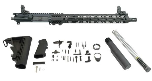 PSA 16" 300AAC Blackout Pistol-Length 1/8 Nitride 15" Lightweight M-Lok Freedom Rifle Kit w/MBUS Sight Set