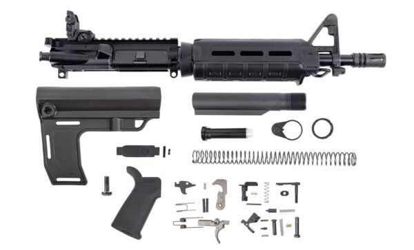 PSA 10.5" Carbine-Length 5.56 NATO 1/7 Nitride MFT Battlelink MOE EPT Pistol Kit w/MBUS Rear, Black