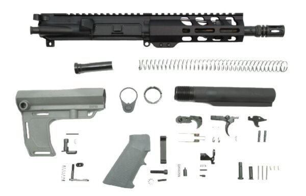 PSA 7.5" 5.56 NATO 1/7 Phosphate 6" Lightweight M-Lok Classic MFT Battlelink Pistol Kit, Gray