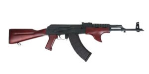 PSA AK-47 GF3 Classic Forged Rifle with Shark Fin and Cheese Grater Upper Hand Guard Rifle, Redwood
