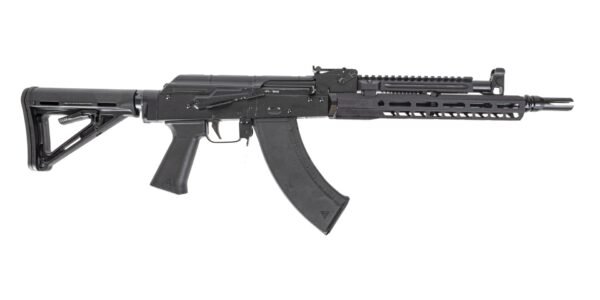 PSA AK-47 GF3-E with 13.7" Barrel Pin and Weld, ALG Trigger, PSA-SLR 11" Rail, M4 Stock, and JMAC Muzzle Brake