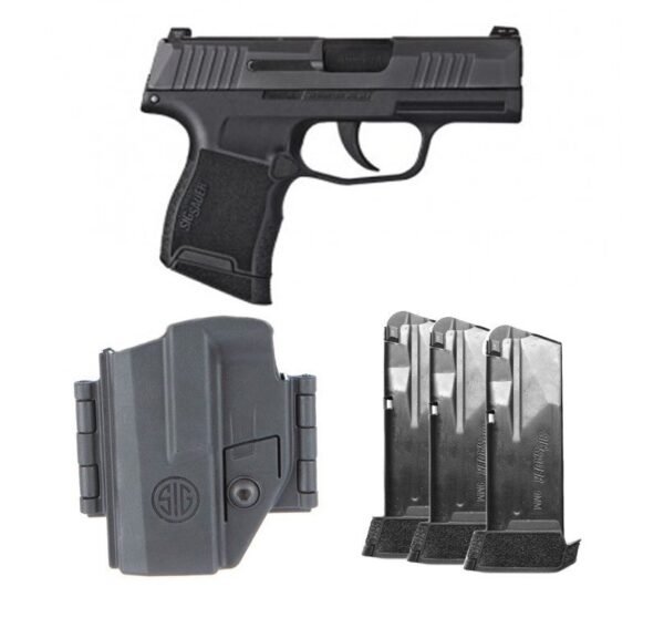 Sig Sauer P365 9mm 3.1" 12rd Optic Ready TACPAC w/ Holster, Black - 365-9-BXR3P-MS-TACPAC