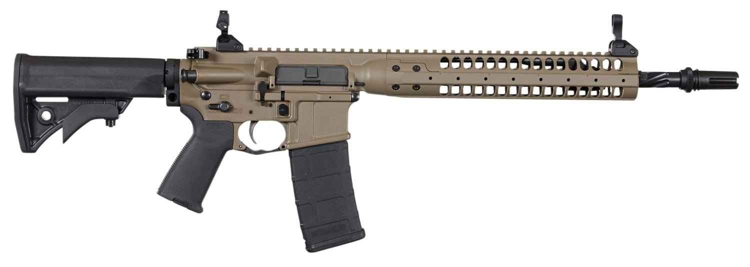 LWRC International Individual Carbine SPR .223 Rem/5.56 Semi-Automatic AR-15 Rifle, Patriot Brown - ICR5PBC14PSP