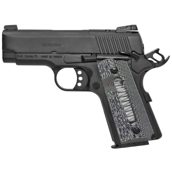 Girsan .45 ACP 1911 Pistol, 3.4" Barrel, Adjustable Sights, Black - 390035