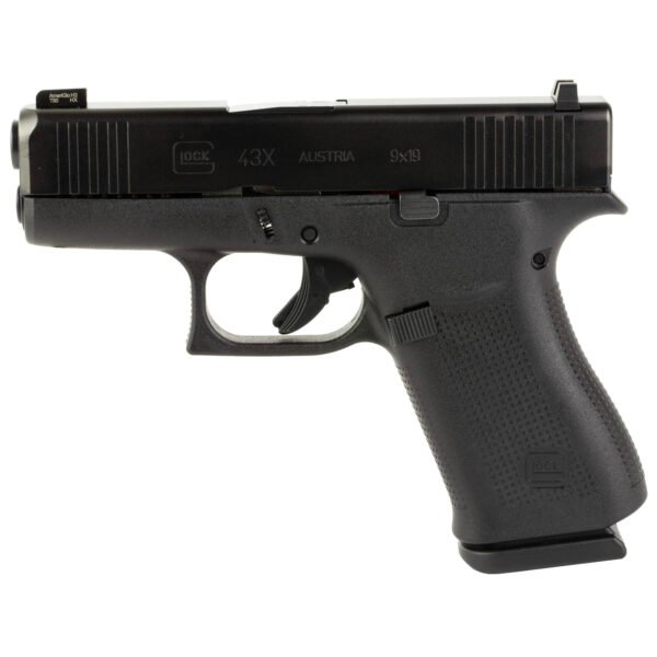 Glock 43X 9mm Pistol, 3.41" Barrel, Night Sights, Black - PX4350301UC