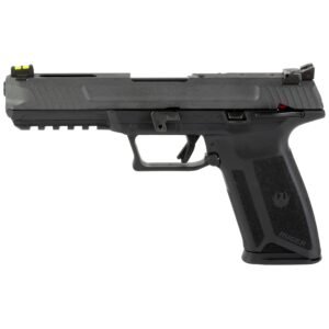 Ruger 57 5.7x28mm Pistol, 4.94" Barrel, Adjustable Fiber Optic Sights, Cobalt, Black - 16407