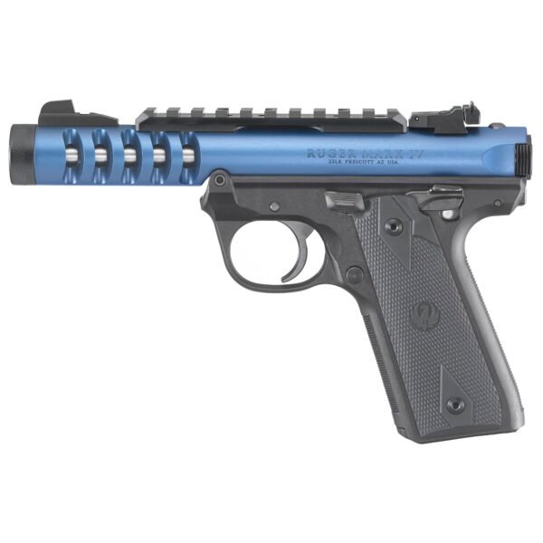 Ruger Mark IV .22LR Pistol, 4.4" Barrel, Adjustable Rear Sights, Blue - 43924