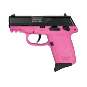 SCCY CPX-1 Gen 3 9mm Pistol, 3.1" Barrel, 3 Dot Sights, Pink, Black - CPX1CBPKG3
