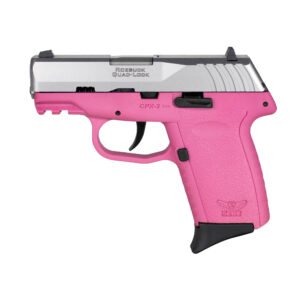SCCY CPX-2 Gen 3 9mm Pistol, 3.1" Barrel, 3 Dot Sights, Pink, Silver - CPX2TTPKG3