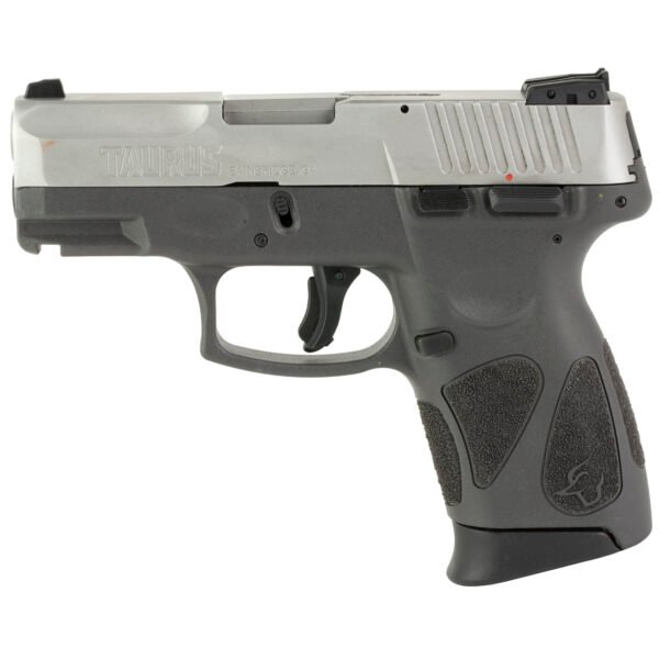 Taurus G2C 9mm Pistol, 3.26" Barrel, Adjustable Sights, Gray, Silver - 1G2C93912G