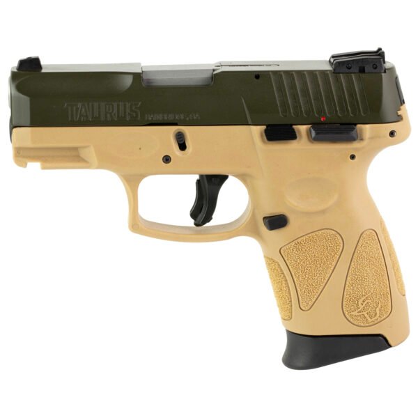 Taurus G2C 9mm Pistol, 3.2" Barrel, Blade Front/Adjustable Rear Sights, MOSS Green - 1G2C93B12T