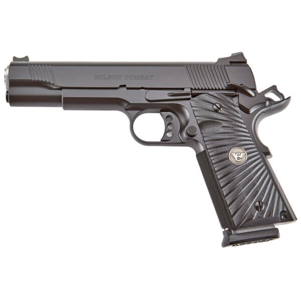 Wilson Combat 9mm 1911 Pistol, 5" Barrel, Fiber Optic Front Sights, Black - CQBFS9A