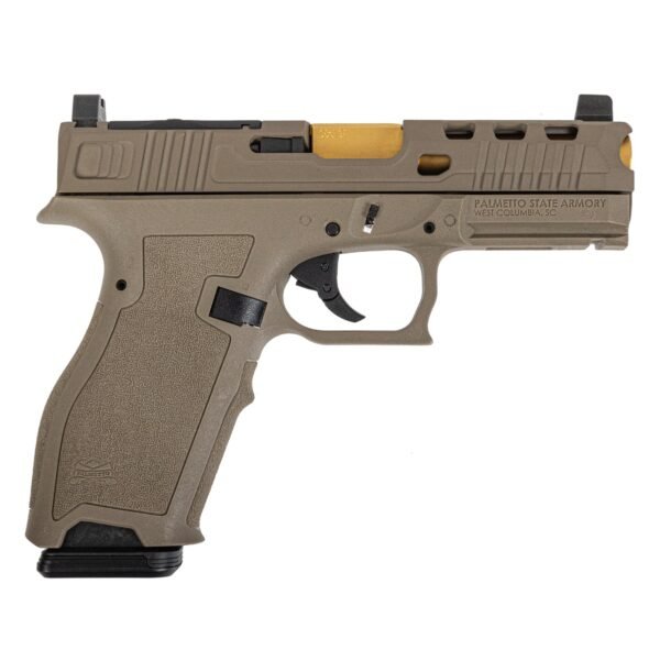 PSA Dagger Full Size - S 9mm Pistol With SWRV2 RMR & Gold Barrel, Flat Dark Earth