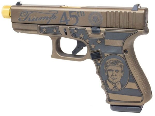 Glock 19 Trump Threaded Barrel 9mm Pistol, Burnt Bronze - PI19502T