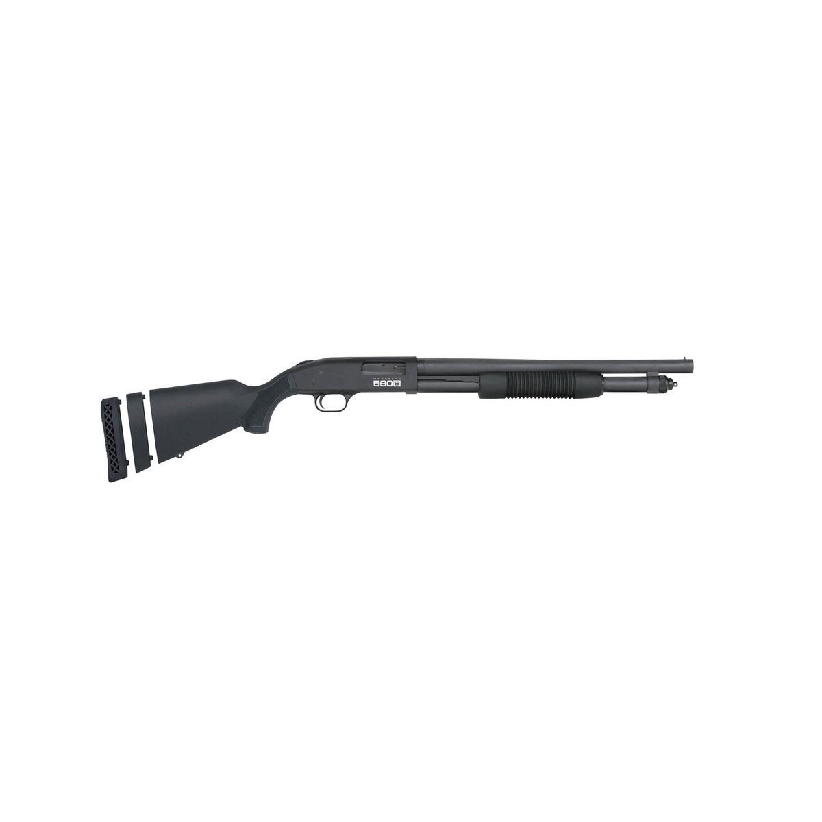 Mossberg 590S Compact 18.5" 12 Gauge Pump Action Shotgun, Black - 51607