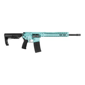 Black Rain Ordnance Fusion Series .223 Rem/5.56 Semi-Automatic AR-15 Rifle, Cerakote Turquoise Battleworn - BRO-FUSION-TBB