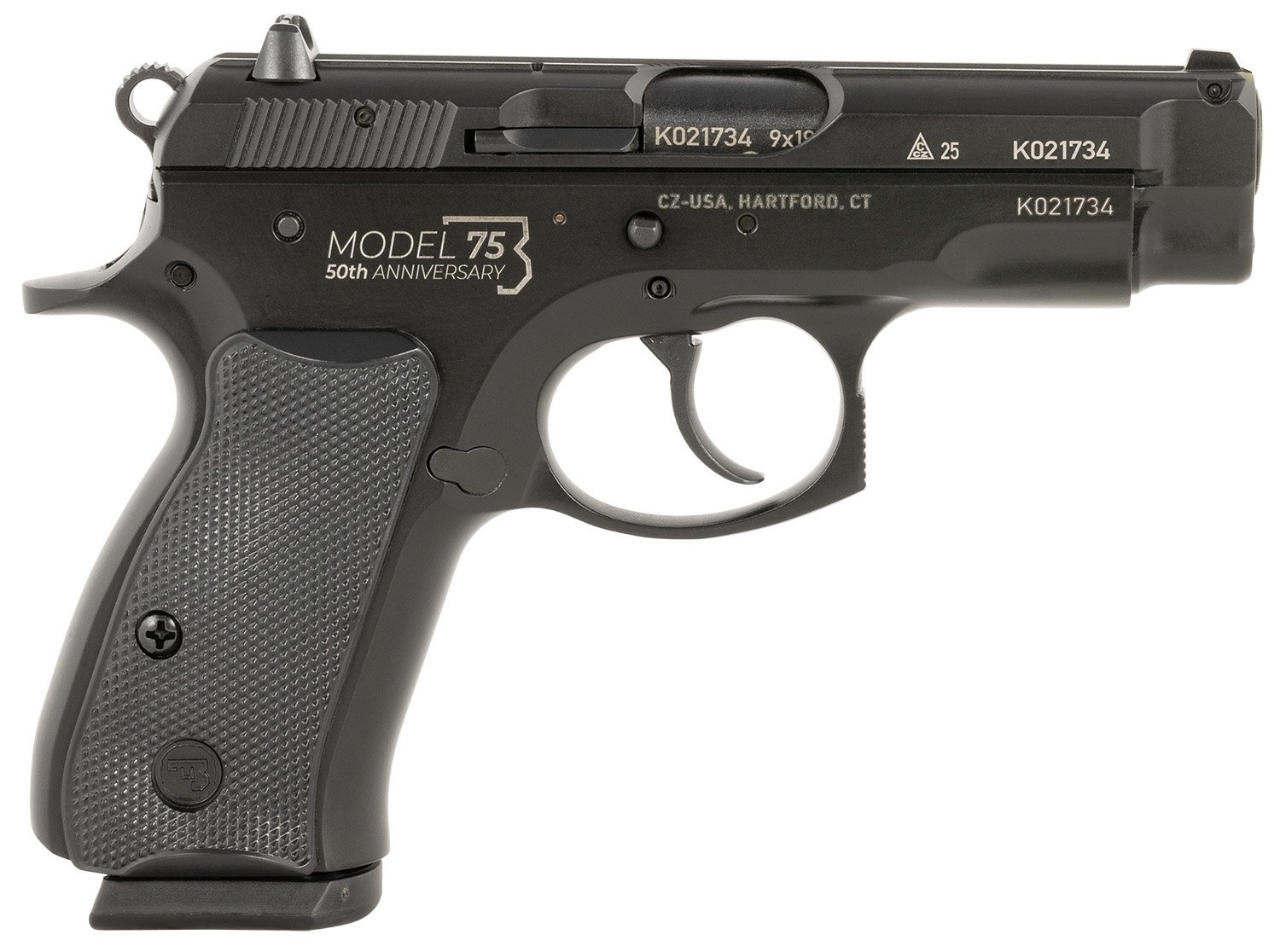 CZ 75 50th Anniversary Compact 3.75" 9mm 15rd Pistol - 91122