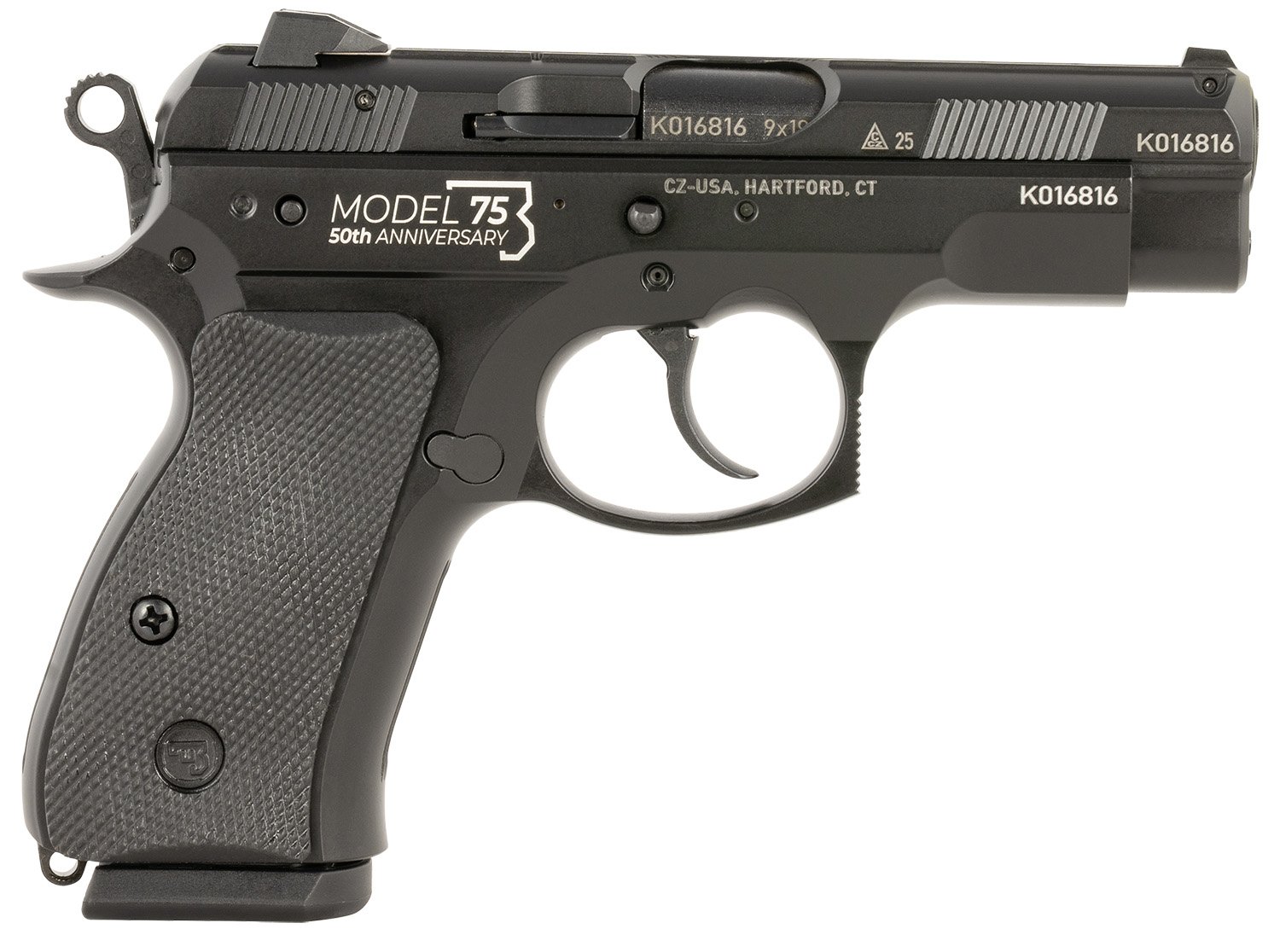 CZ 75 D 50th Anniversary Compact 3.75" 9mm 15rd Pistol - 91123