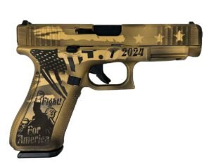 Glock Pistol G47 9mm MOS 4.49" 17rd, Distressed Gold / FDE Trump - HS11