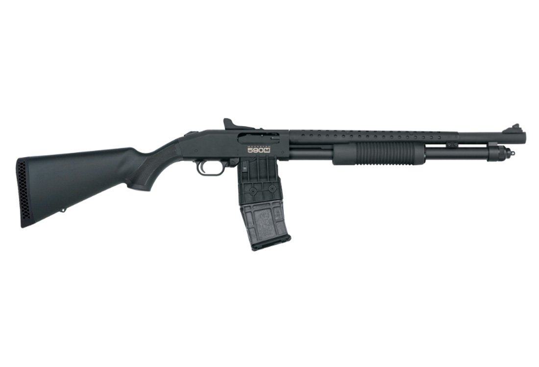 Mossberg 590M 18.5" 12ga 2.75" Mag-Fed Pump Action Shotgun with Ghost Rings Sights - 50206