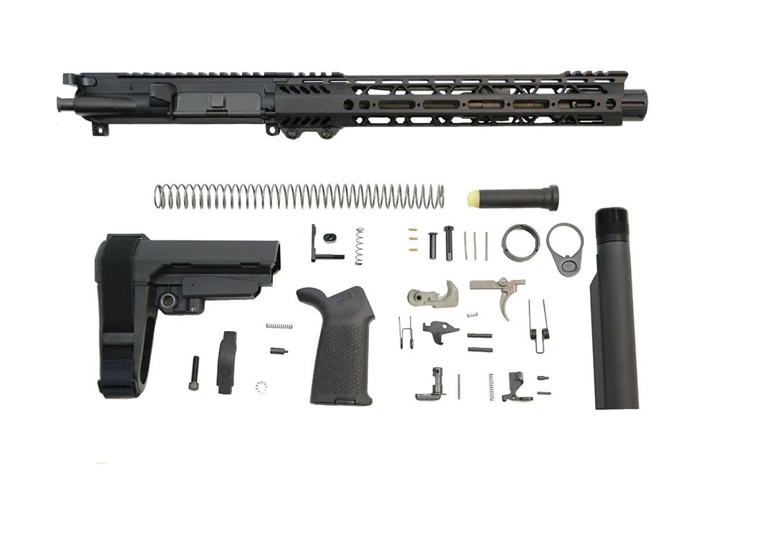 PSA AR-15 Pistol Kit 10.5" CRBNE-Lgth Nitride 12" Slant M-Lok MOE - 5165448807