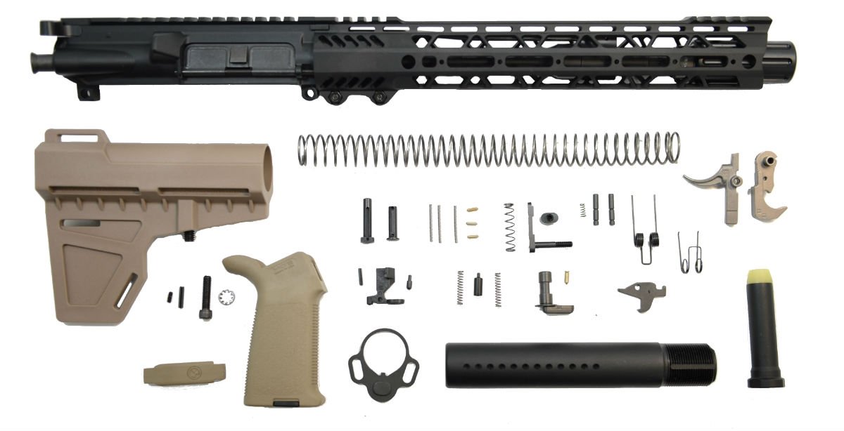 PSA 10.5" 5.56 NATO 1:7 12" Slant M-LOK MOE EPT Shockwave Pistol Kit, Flat Dark Earth - 5165449598