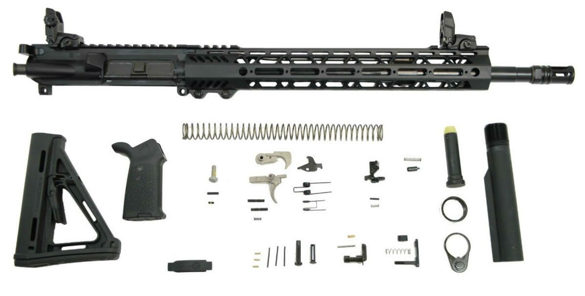 PSA 16" 5.56 NATO 1:7 Midlength Nitride 13.5" Lightweight M-Lok MOE+ EPT Rifle Kit w/ MBUS Sight Set