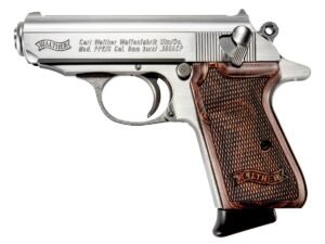 Walther PPK/S .380ACP 7rd Pistol, Stainless w/ Walnut Grip - 4796004WG