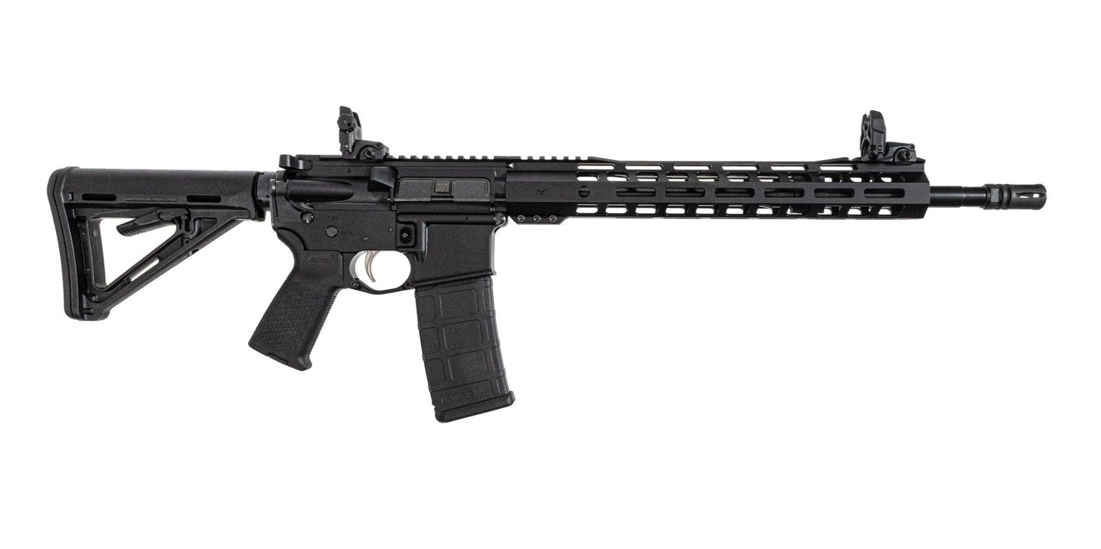 PSA AR-15 16" Mid-Length 5.56 NATO 1/7 Nitride 13.5" Lightweight M-Lok MOE EPT Rifle w/MBUS Sight Set