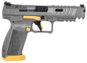 Canik SFX Rival 5" Optics Ready 9mm Pistol, Rival Gray/Gold - HG6610T-N